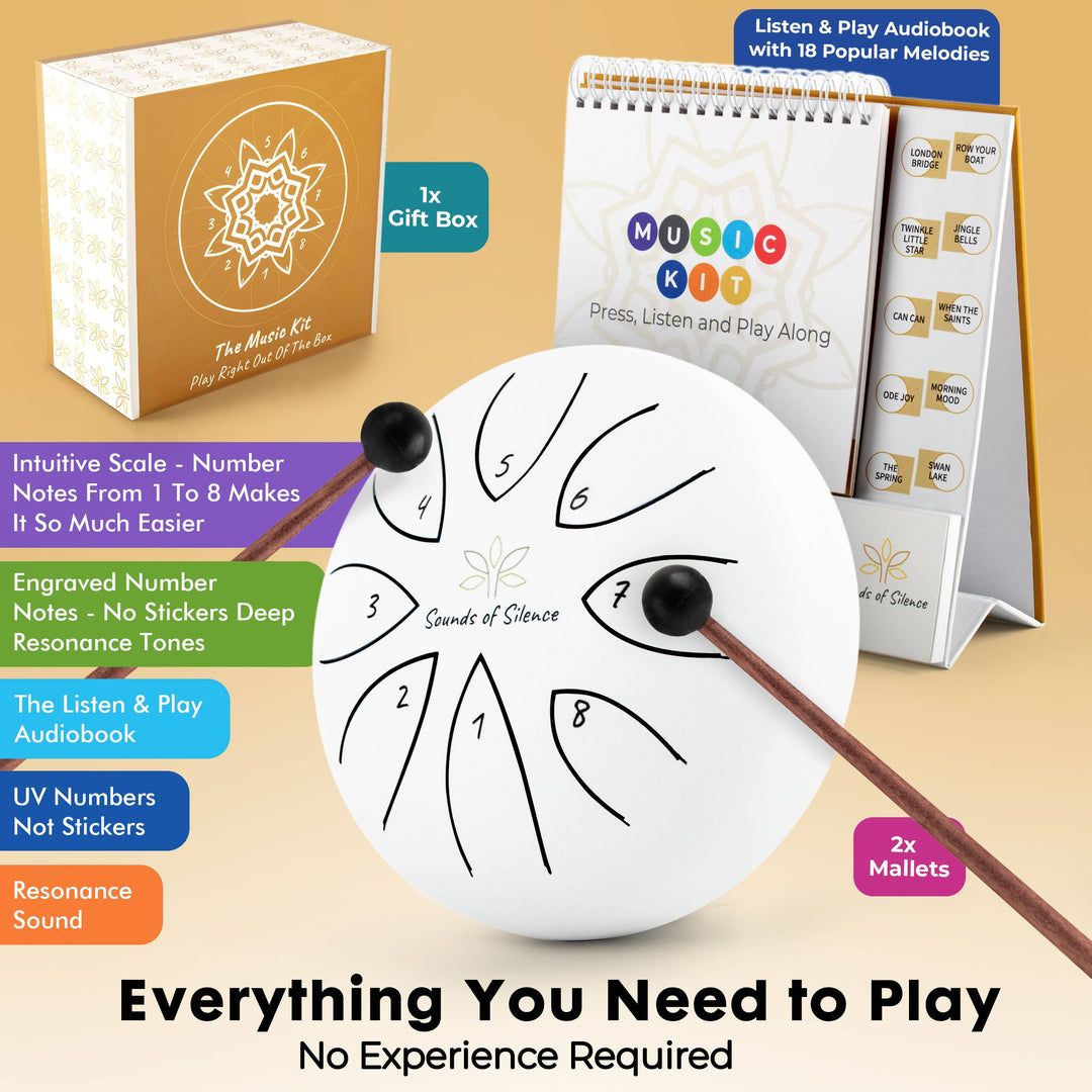 Steel Tongue Drum MusicKit, With Interactive Audio Soundbook