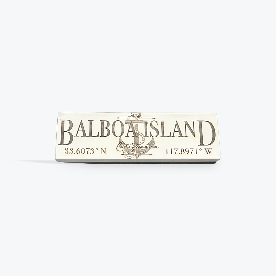 Balboa Island Coordinates Sign