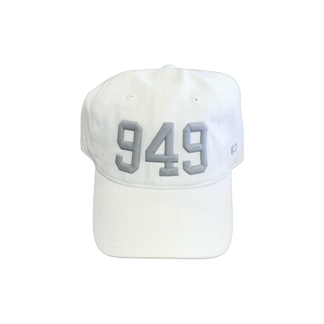 949 Hat White with Grey Embroidery