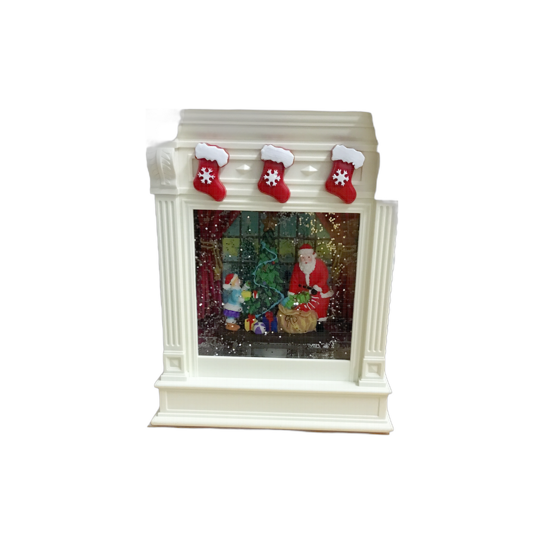 Shimmer Santa Lantern with LED Lighting