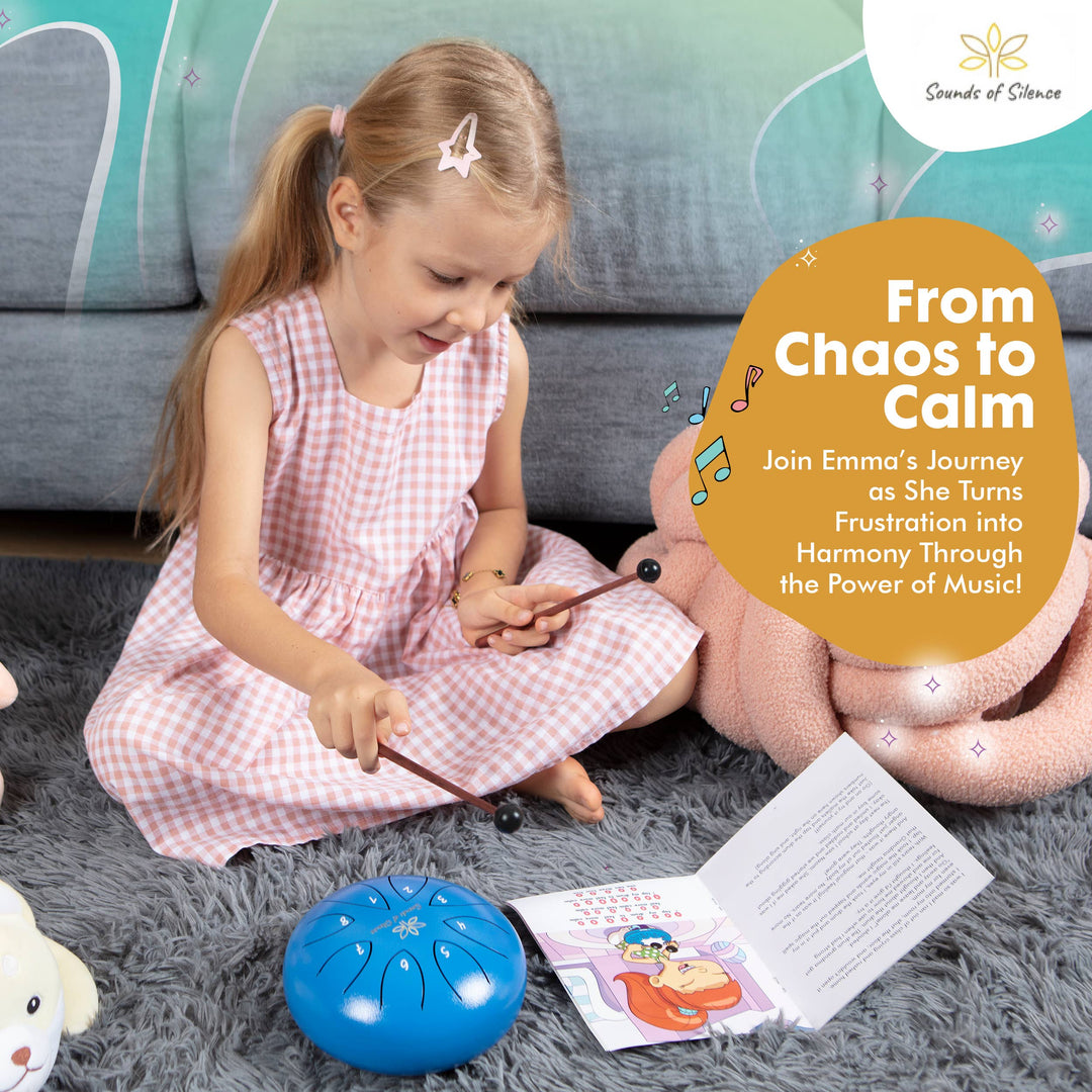 Magic Calm Drum Steel Tongue Drum, Songbook And Storybook