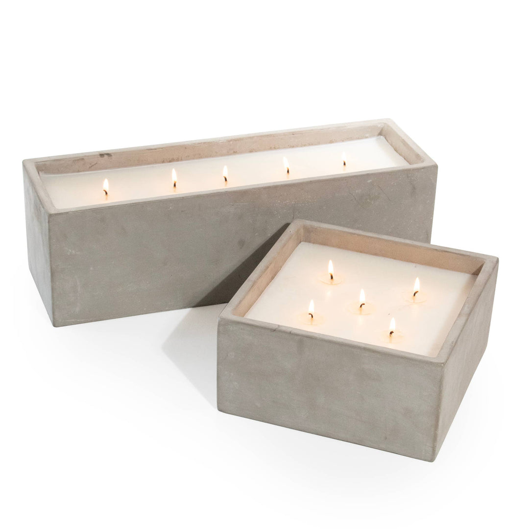 Cement Square Statement Candle by Andaluca