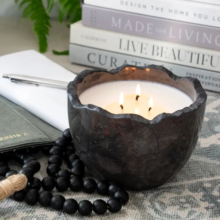 Andesite Bowl Candle in Palo Santo Frangrance