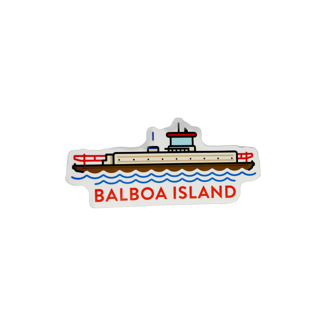 Balboa Bar, Frozen Banana, Ferry  and Hippo Sticker Balboa Island