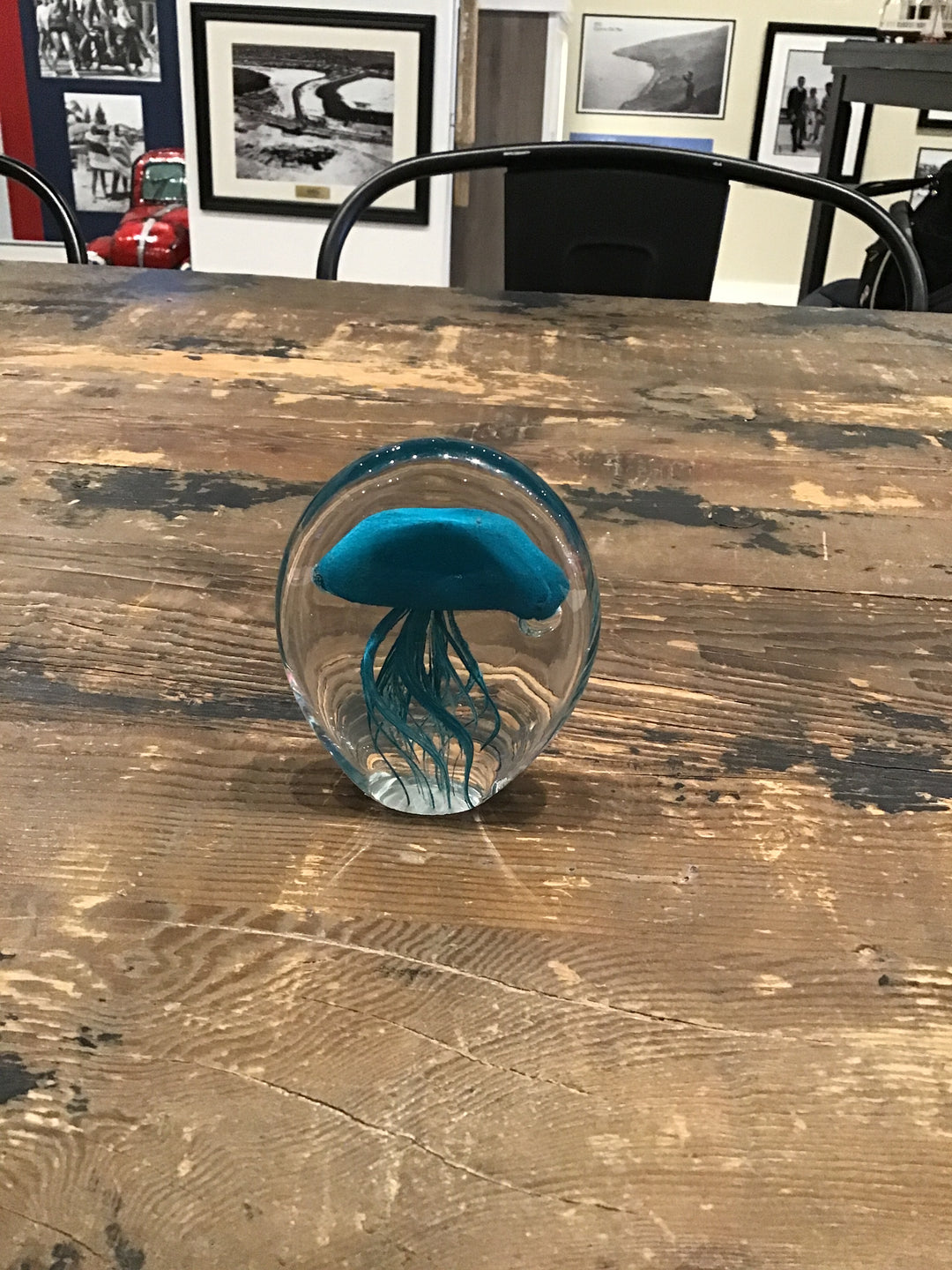 Small Jellyfish Paperweight Glass