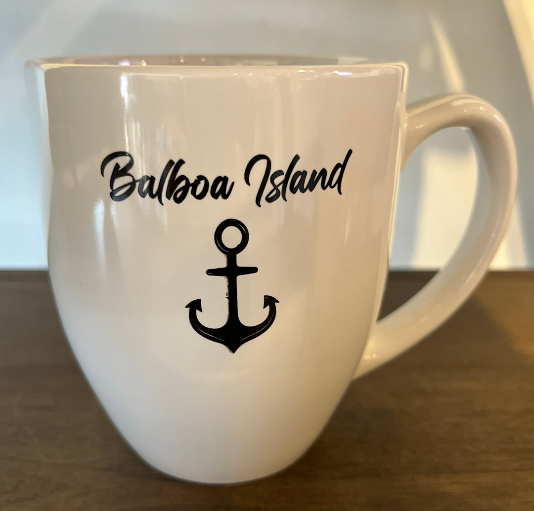 Balboa Island and Anchor Coffee Mug Black