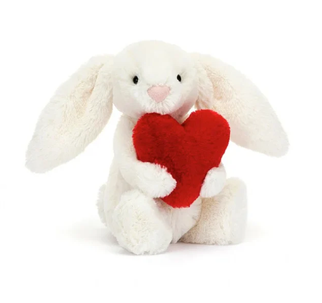 Bashful Red Love Heart Bunny by Jellycat