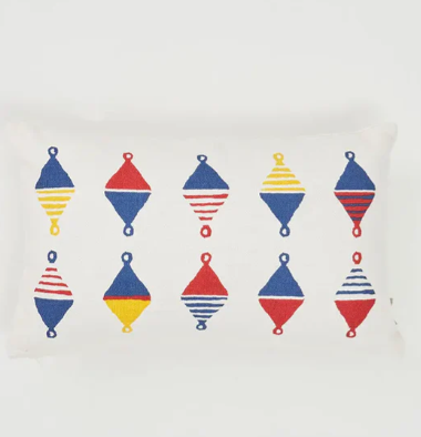 Bouy Rectangle Pillow White/Multi Colors