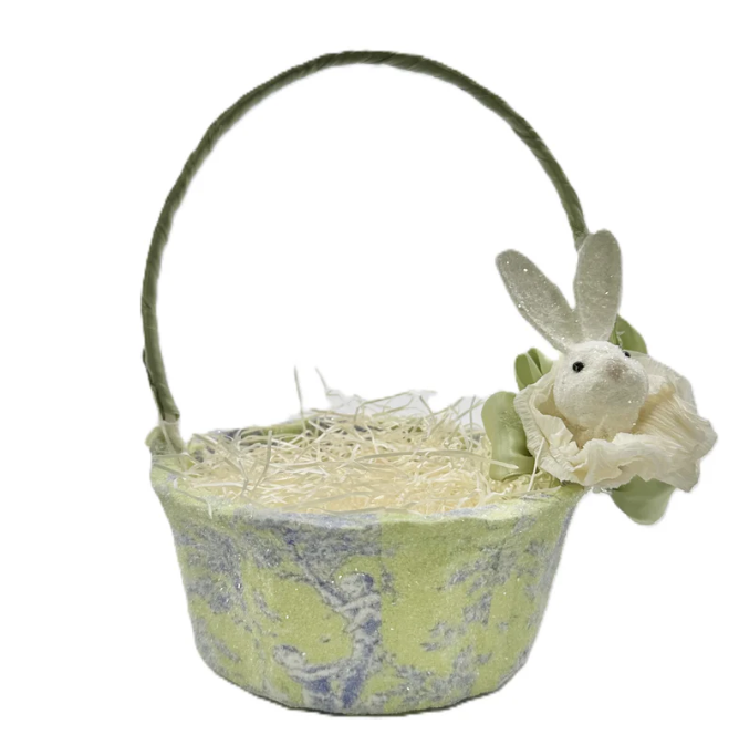 Deco Basket Small Lime Toile