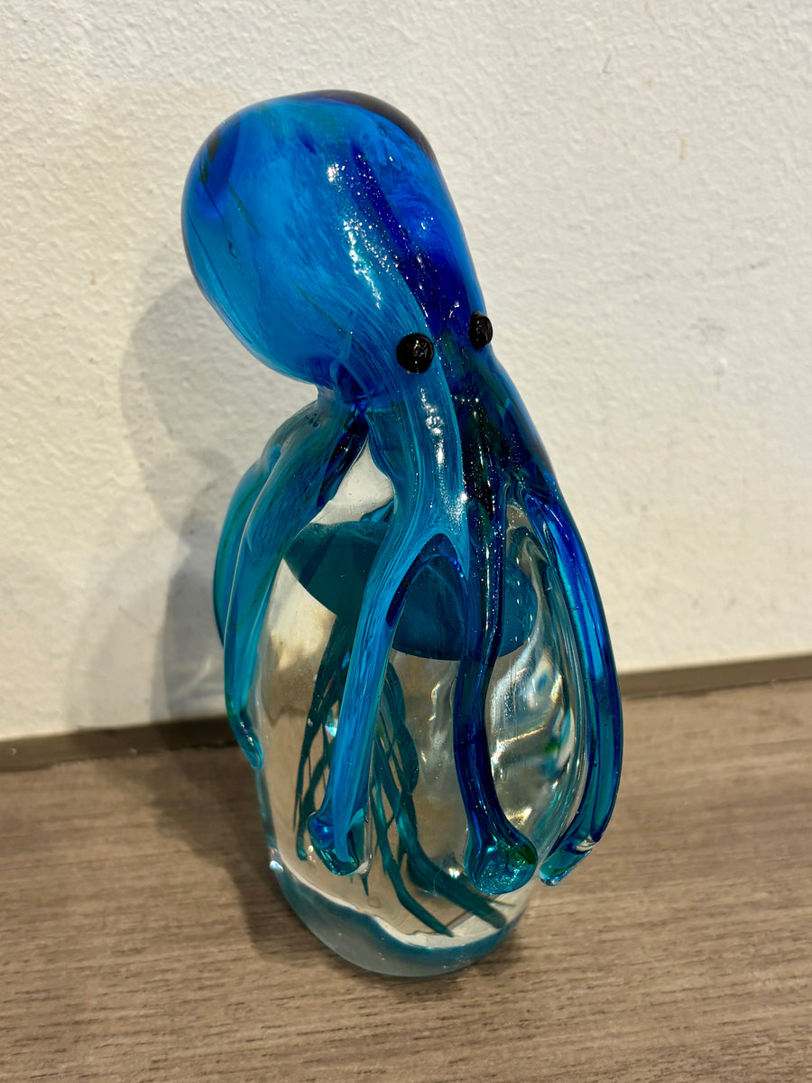 Glass Octopus Figurine on Jellyfish