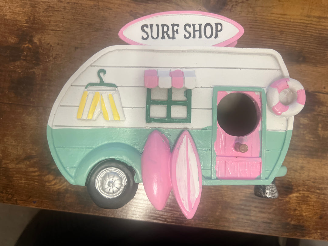 Surf Shop Birdhouse Pink and White