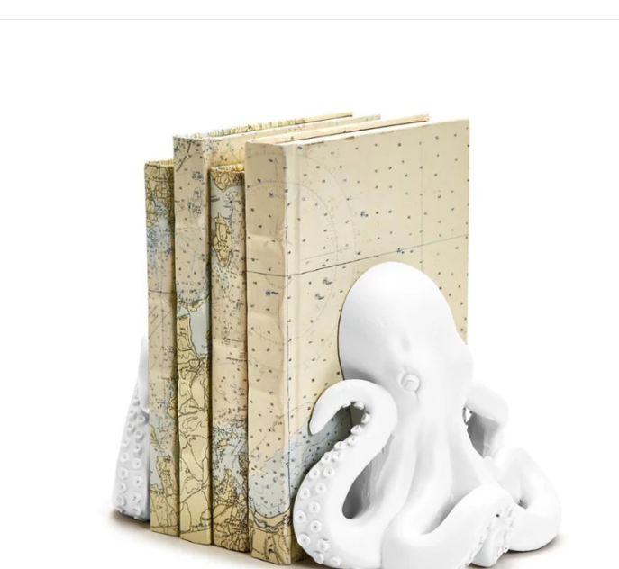 Octopus Bookends White