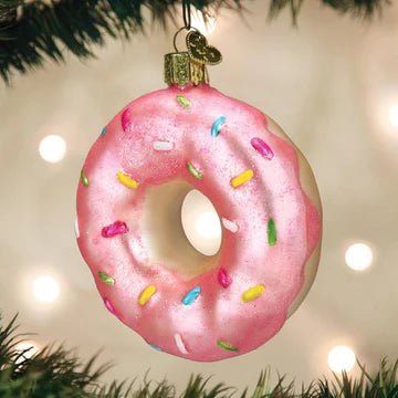 Pink Sprinkle Donut Ornament