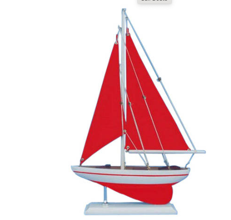 Red Red Sails Sailboat 17"