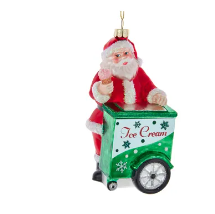 Santa Ice Cream Cart Ornament