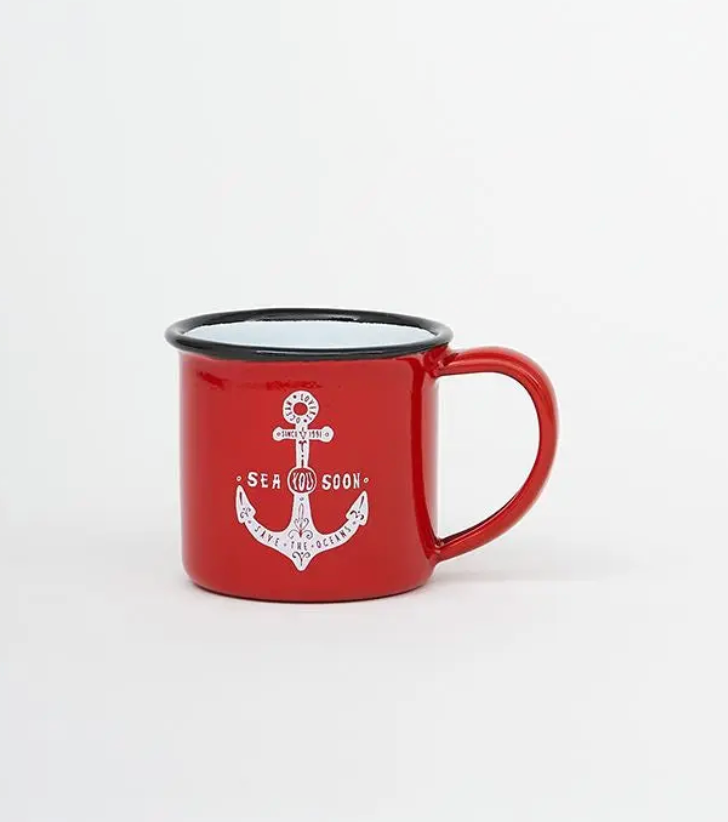 Anchor Espresso Mug Enamel Red