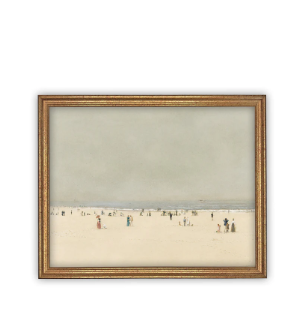 Vintage Framed Canvas Beach Art