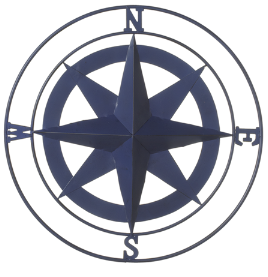 Small Blue Compass Wall Decor