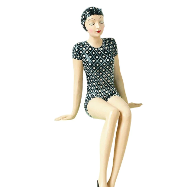 DL281cbw Bathing Beauty Sitting Black and White