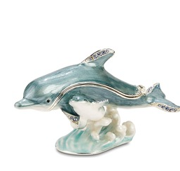 dolphin enamel box