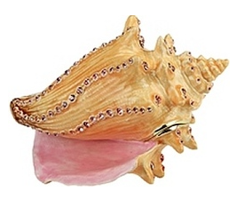 conch shell enamel box