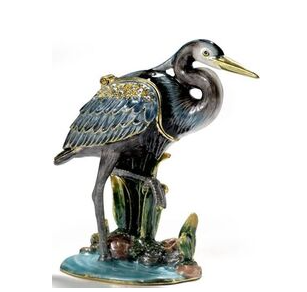 Blue Heron Enamel Box