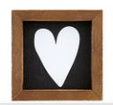 Mini Wood Frame White Heart