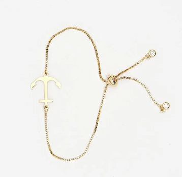 Anchor Bracelet Adjustable Gold