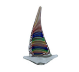 Glass Sailboat Figurine Multi Colored