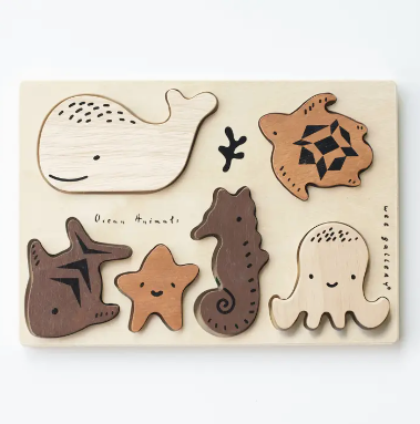 Wooden Tray Puzzle Ocean Animals