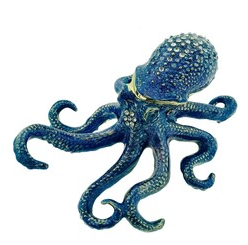 octopus enamel box blue