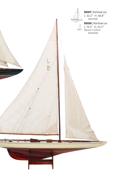 Columbia Wooden Model Sailboat Small 19.5"