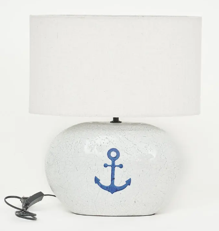 Anchor Lamp Blue and White Terracotta 17.3"