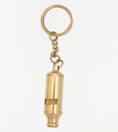 Whistle Keyring Brass