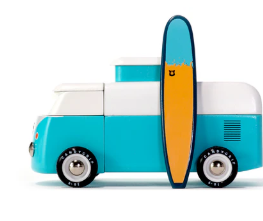 Beach Bus Blue Wooden Toy