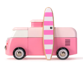 Beach Bus Pink Wooden Toy