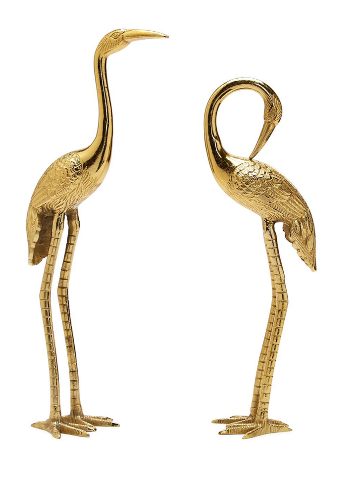 Crane Sculpture Gold