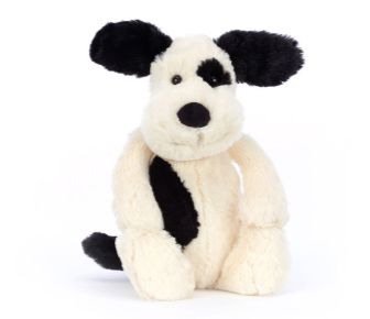 Bashful Black & Cream Puppy by Jellycat