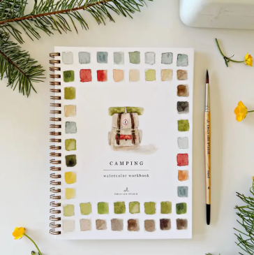 camping watercolor book