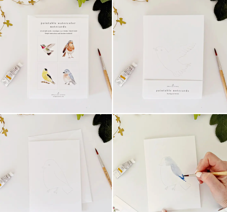 Emily Lex Paintalbe Notecards Birds