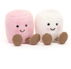 Amuesable Pink and White Marshmallows by Jellycat