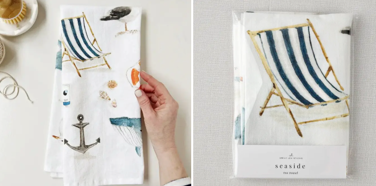 Seaside Cotton Flour Sack Tea Towel
