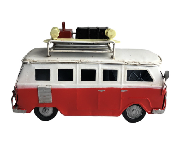 VW Bus Metal Small Red