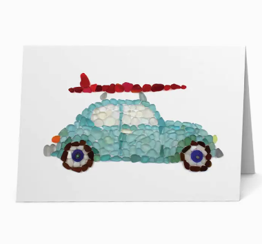 Sea Glass Surfer Car Card