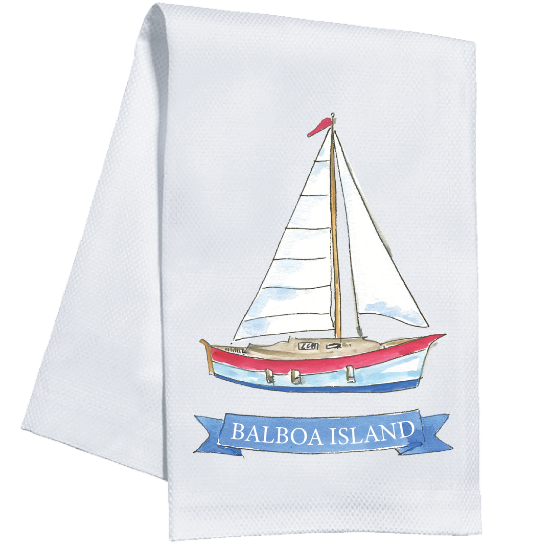 Kitchen Towel Sailboat Balboa Island