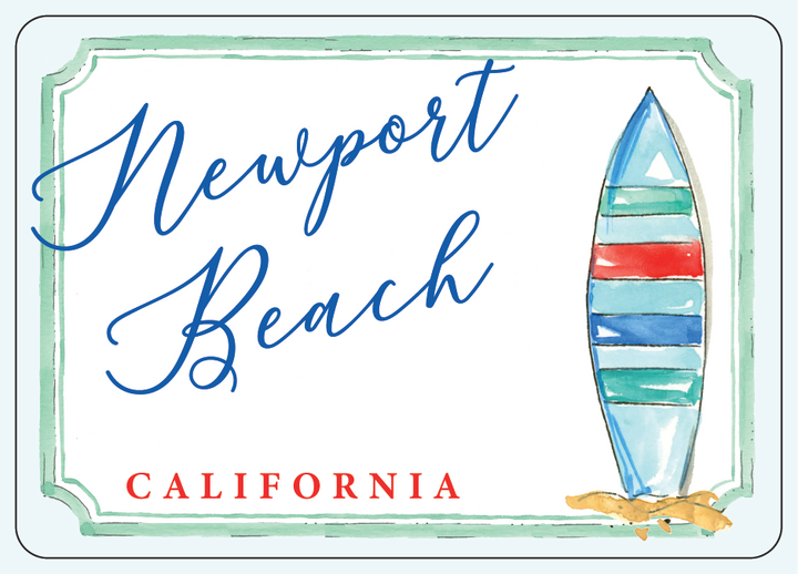 Newport Beach Surf Board Postcard