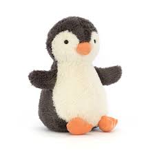 Stuffed toy penguin on a white background