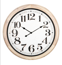 White Wash Wood Wall Clock