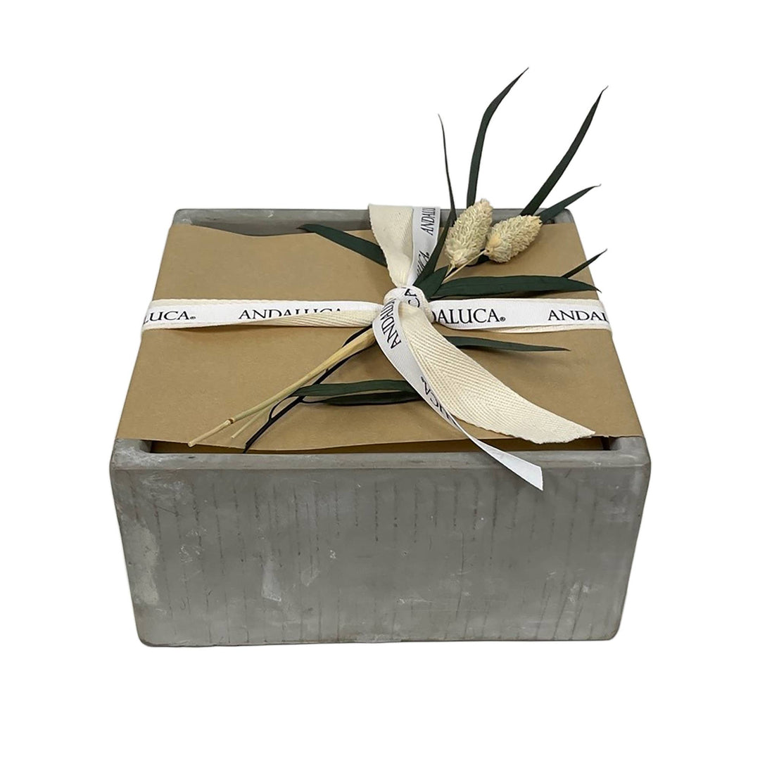 Cement Square Statement Candle by Andaluca