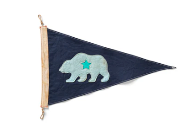 Burgee CA Bear Flag Navy